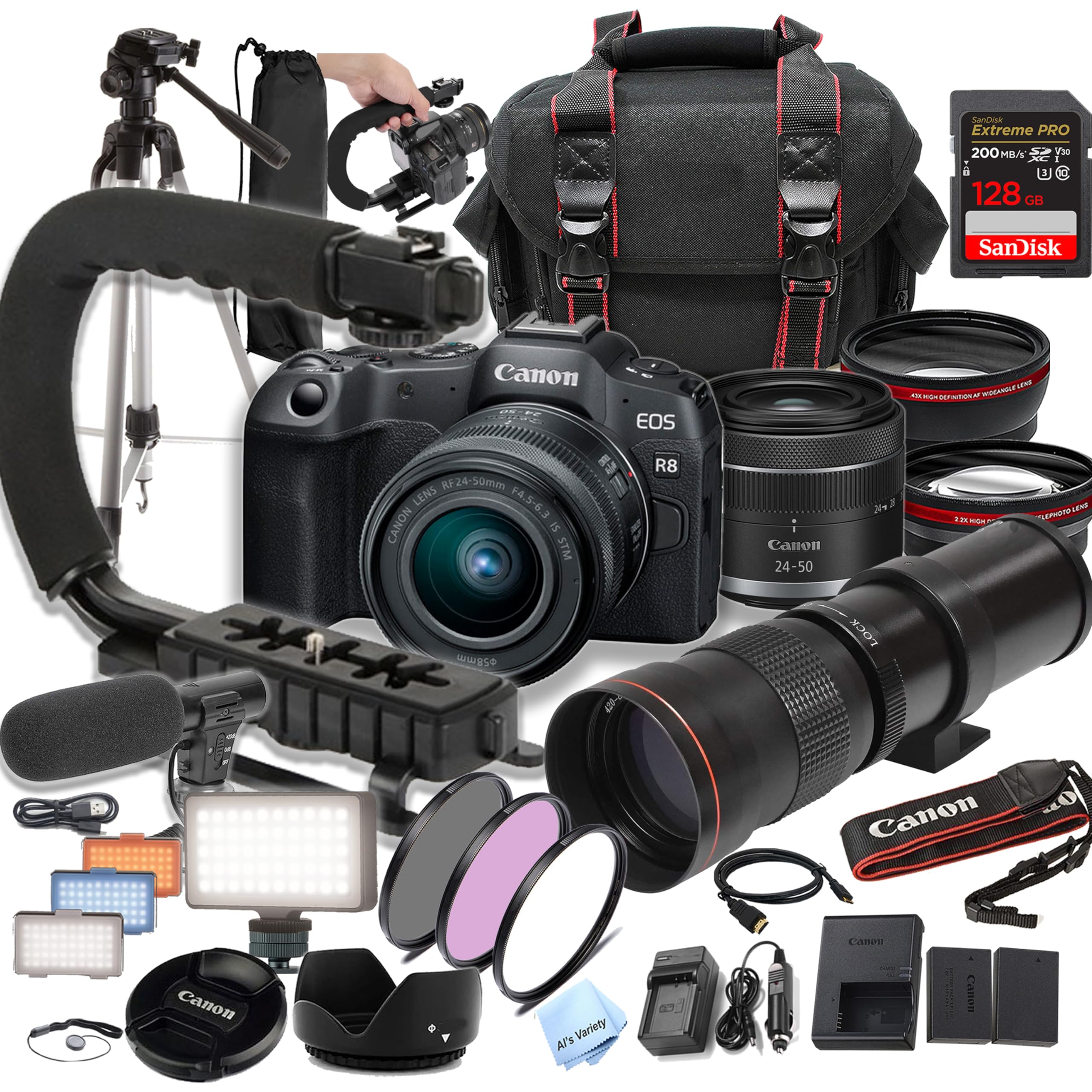 Amazon.com : Canon EOS R8 Camera Bundle with 24-50mm + 420-800mm
