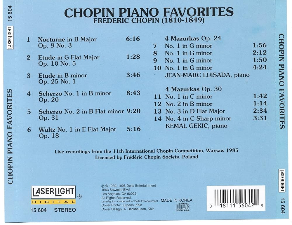 Amazon.com: Chopin: Piano Favorites: CDs & Vinyl