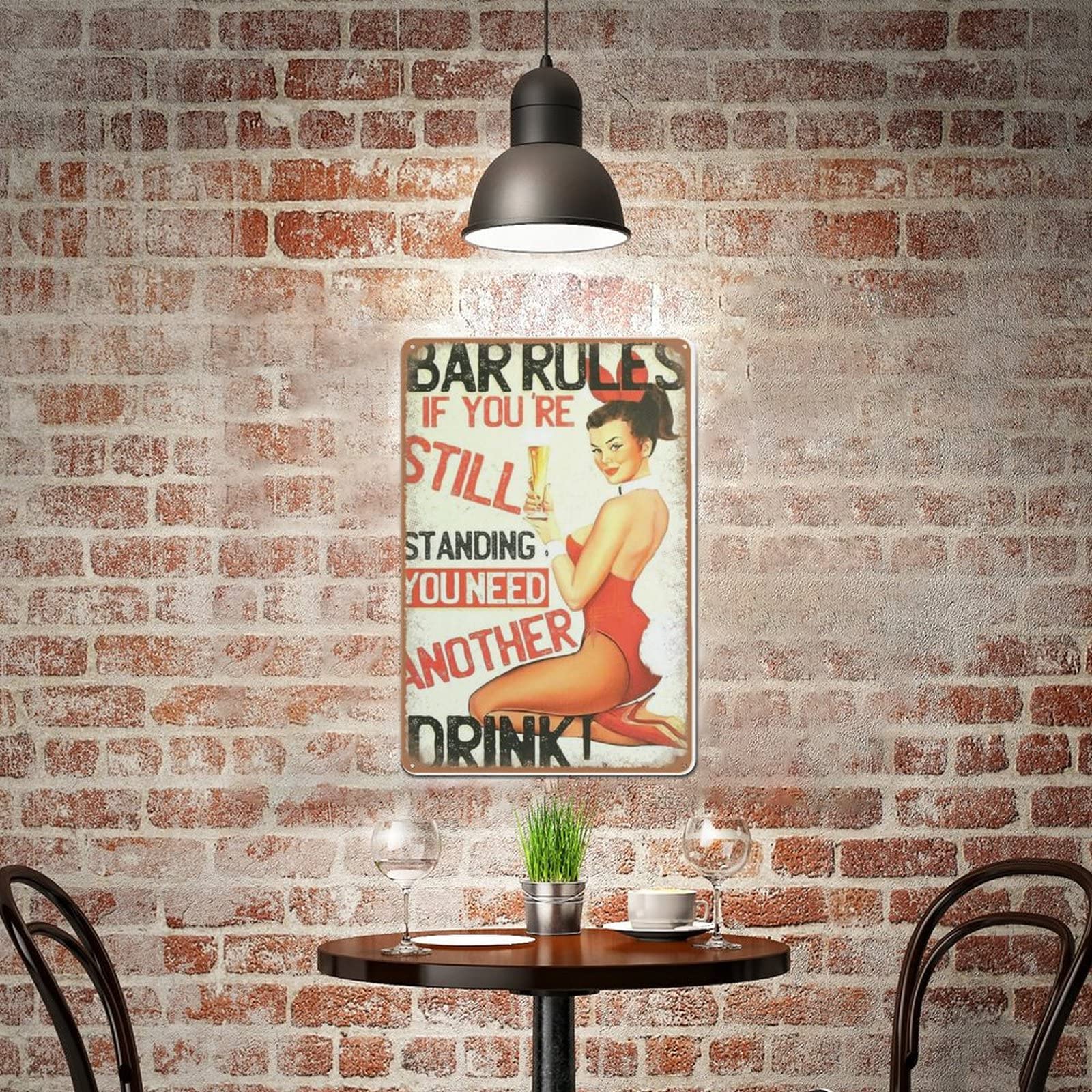 Amazon.co.jp: Allijune メタルサイン バー ルール バニーガール