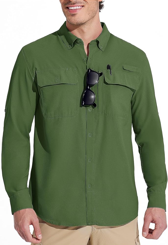 Amazon.co.jp: [MAGCOMSEN] フィッシングシャツ 長袖 メンズ 吸汗 速乾