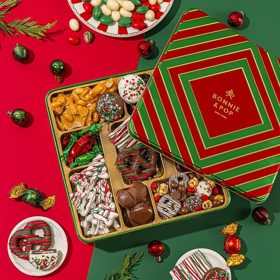Amazon.com : Bonnie and Pop's Holiday Tin- with Assorted Christmas