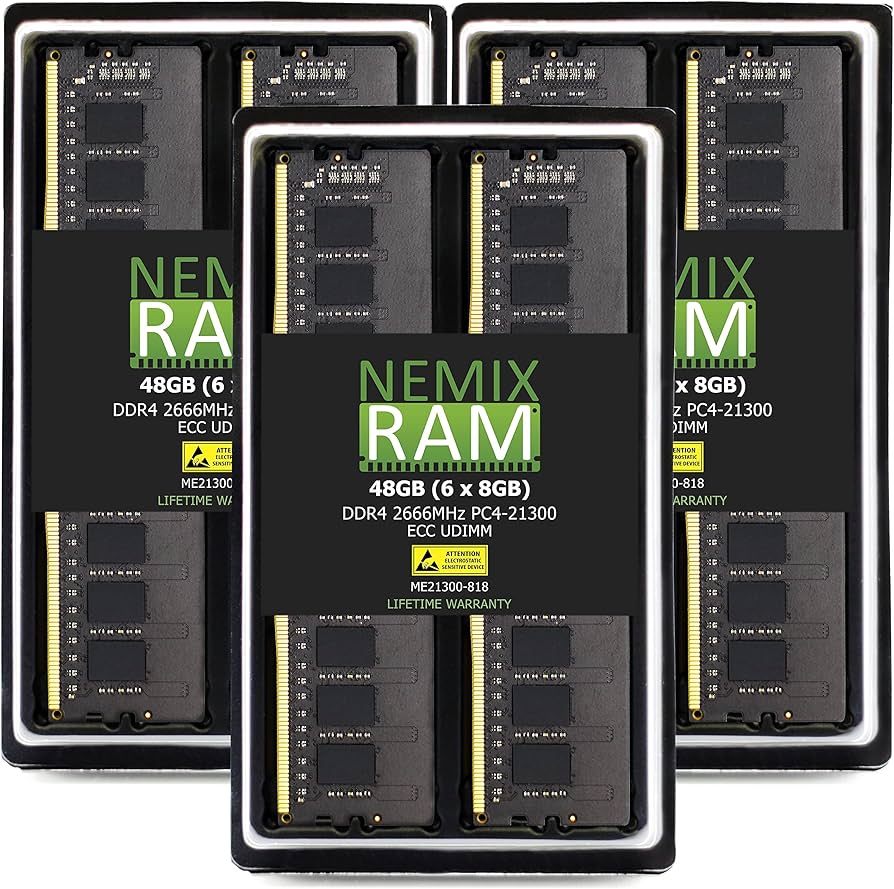 NEMIX RAM 48GB (6X8GB) DDR4 2666MHZ PC4-21300 1Rx8 1.2V CL19 288