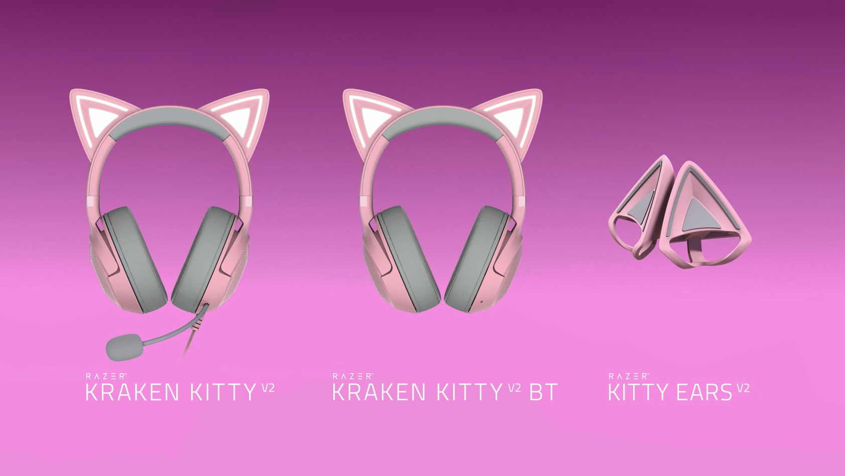 Amazon.co.jp: Razer レイザー Kraken Kitty V2 Quartz Pink 個性的な