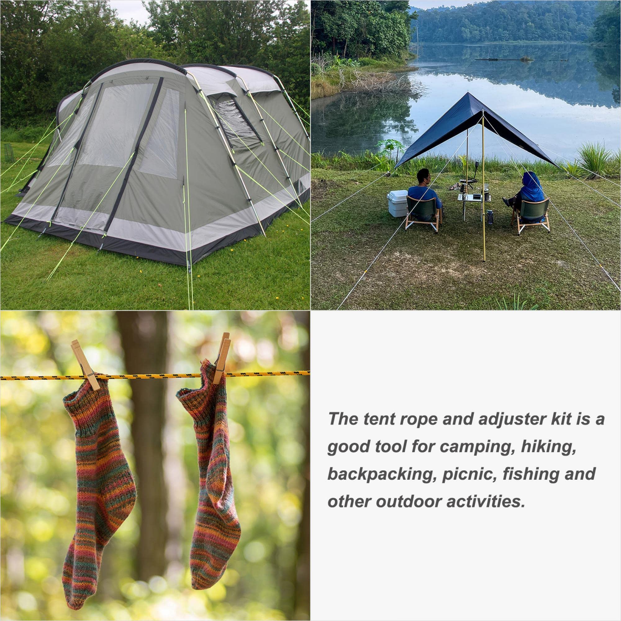 Amazon | uxcell テントロープ ナイロン オレンジ 反射型ガイライン