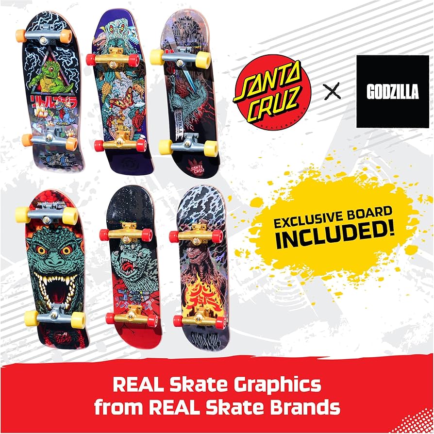 Amazon.com: TECH DECK, Godzilla Sk8shop Fingerboard Bonus Pack