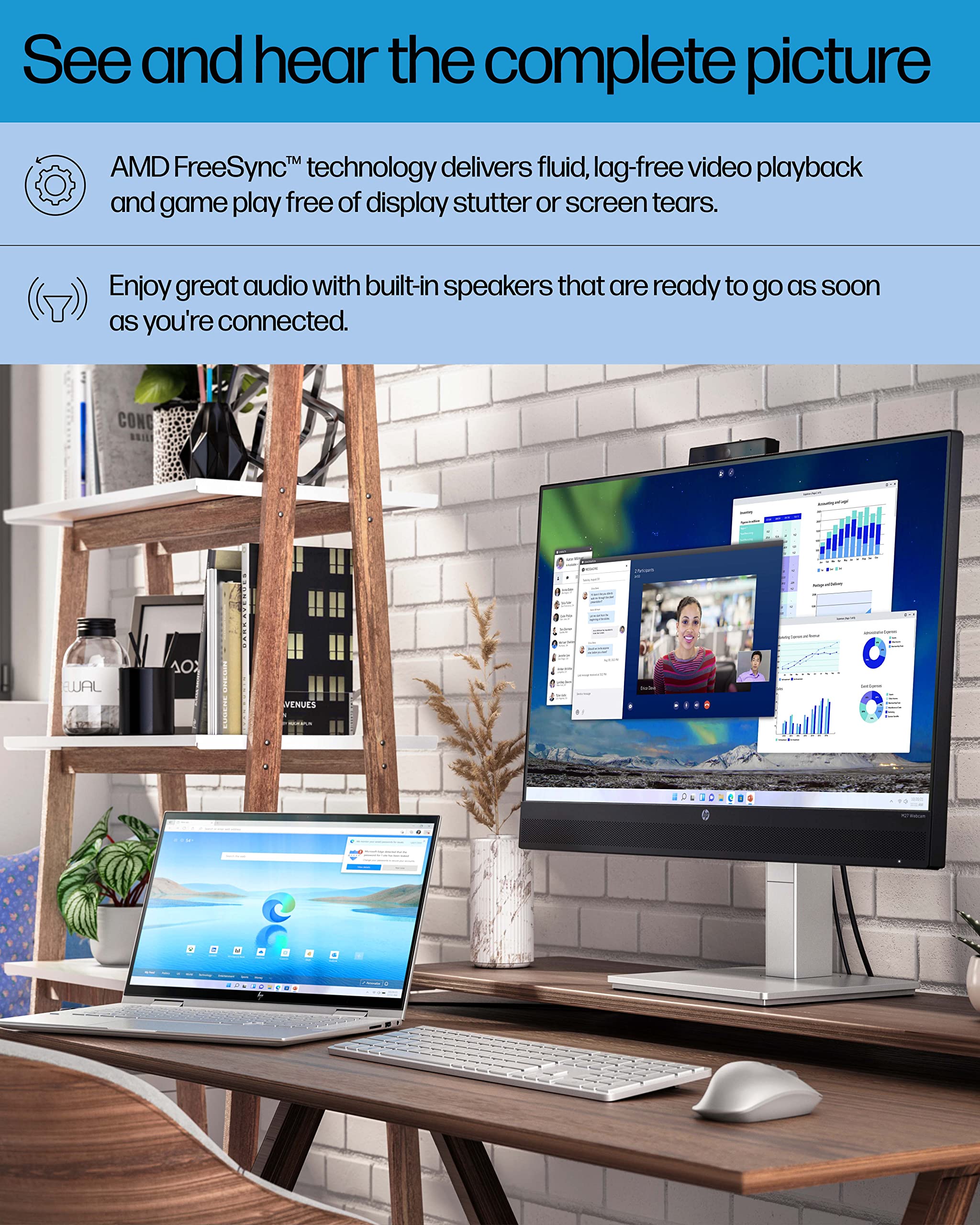 Amazon.co.jp: HP M27 ウェブカメラモニター - 5MPカメラ、スピーカー