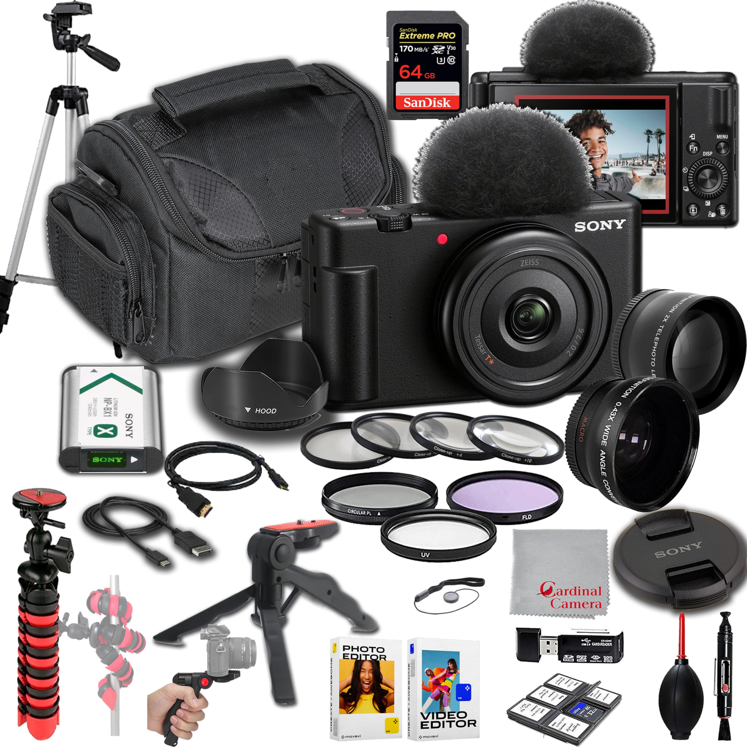 Amazon.com: Sony ZV-1F Vlogging Camera |20.1MP | 64GB Extreem