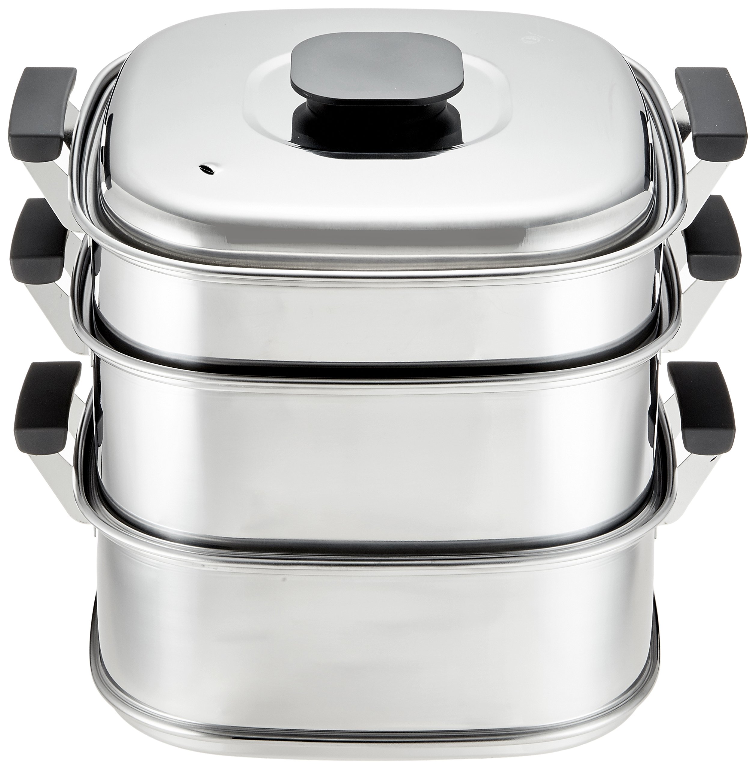 Amazon｜神子島製作所 桃印 角型蒸器 29cm3段 18-0ステンレス 日本