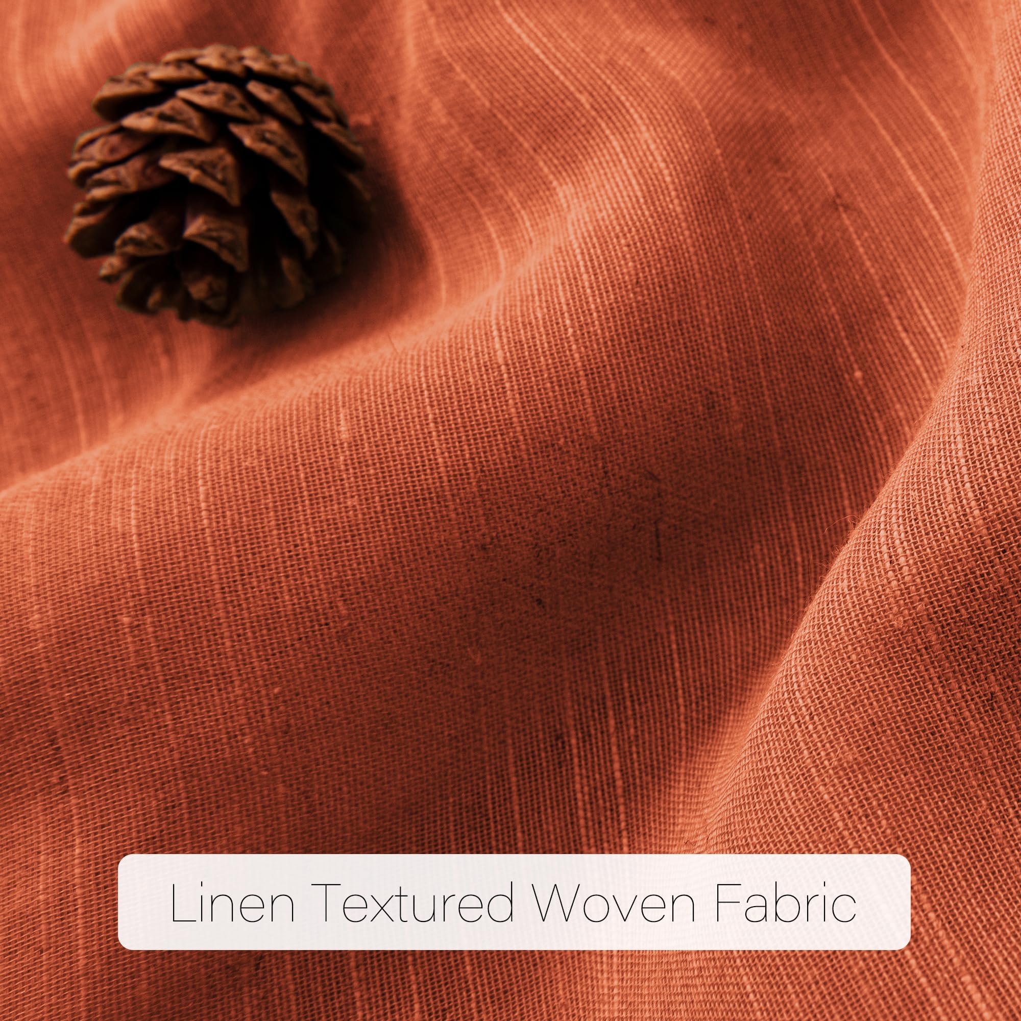 Amazon｜PANGSINNE テラコッタリネンカーテン セミシアー プライバシー