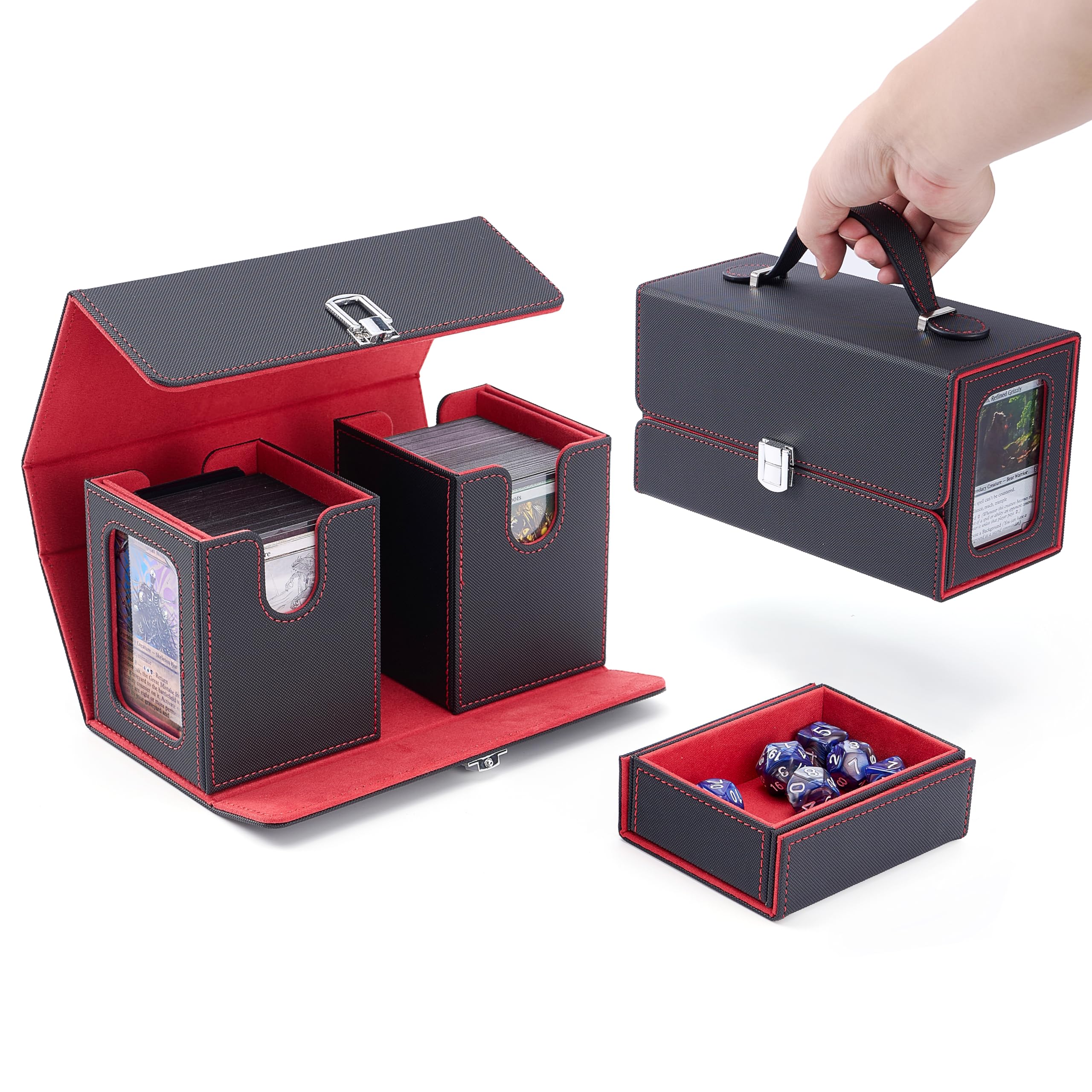 Amazon.co.jp: デッキケース トレカケース ハンドル付き カード