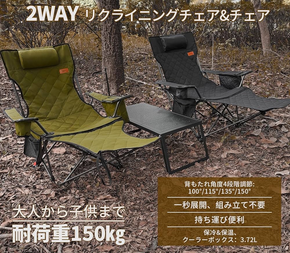Amazon.co.jp: DesertFox リクライニングチェア キャンプ椅子 単品