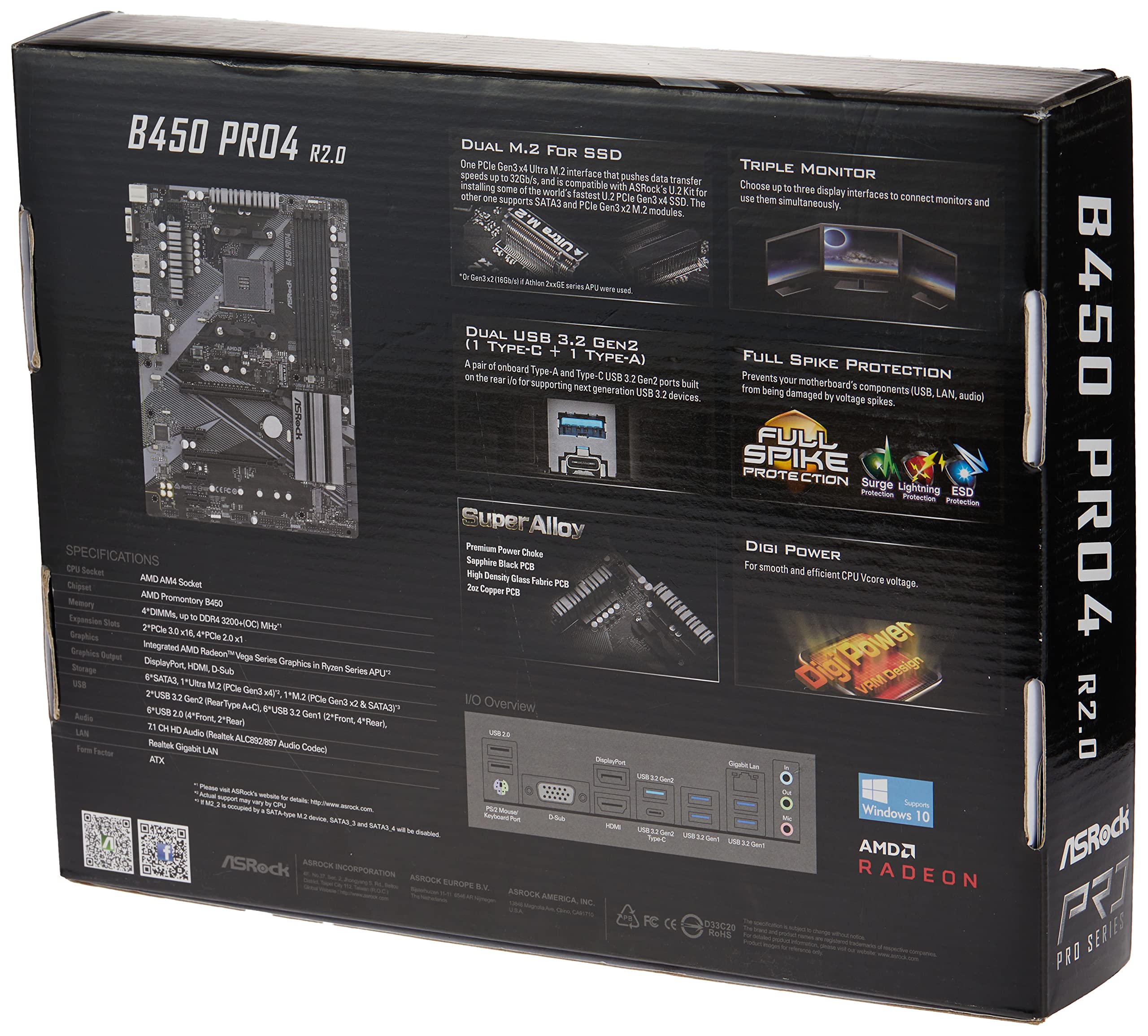 Amazon | Asrock B450 PRO4 R2.0 AM4 AMD Promontory B450 SATA 6Gbps