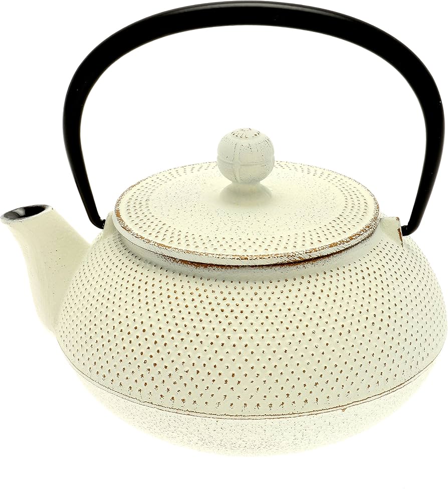 Amazon.co.jp: 岩中 日本 鉄 鉄瓶 急須 、 ゴールド/ホワイト : Home