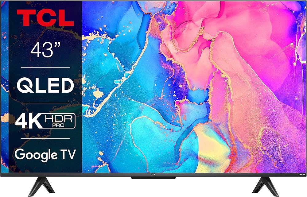 TCL 43C639 43 Inch QLED TV, 4K UHD, Smart TV, Google TV, HDR