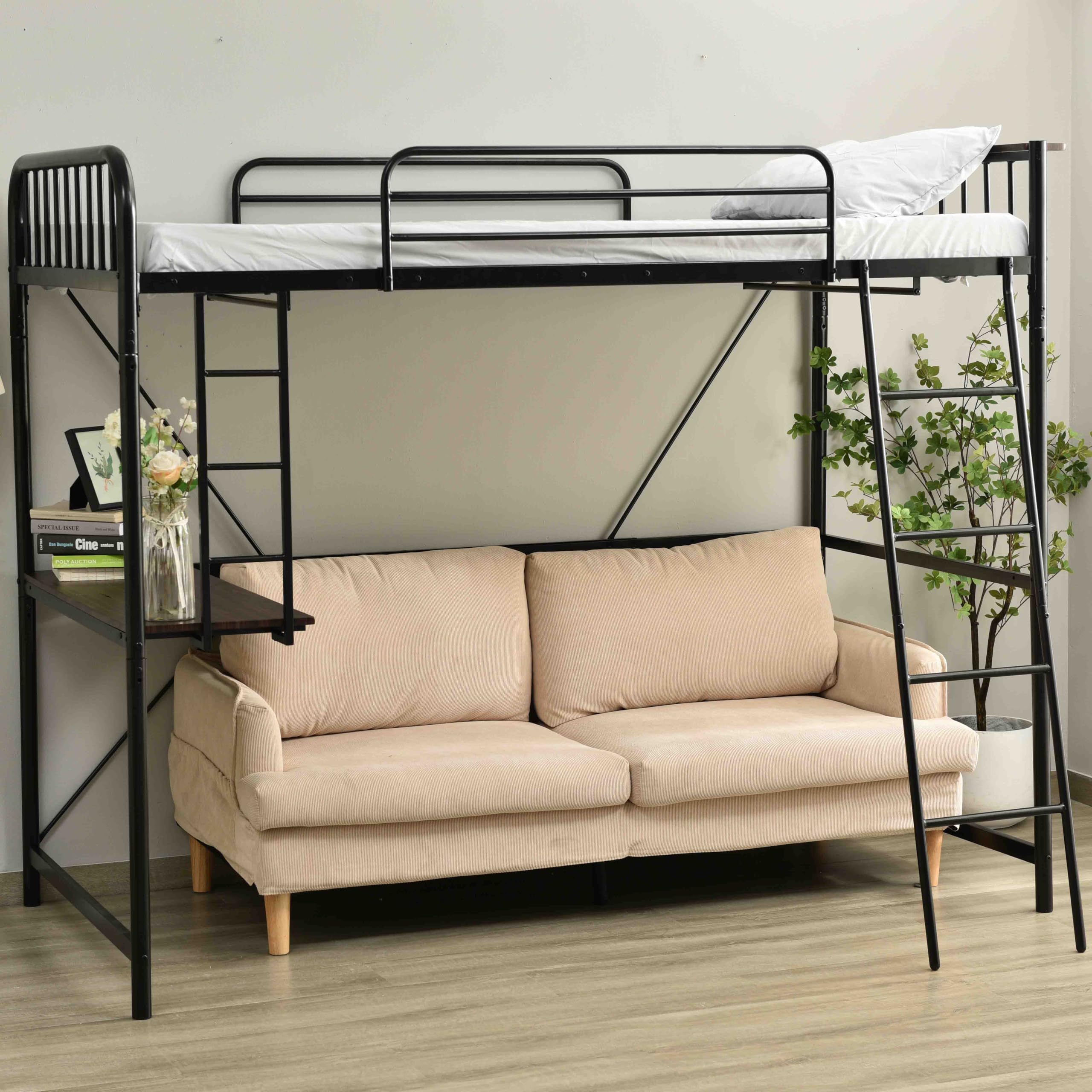 Amazon｜システムベッド ロフトベッド シングル デスク付き コンセント