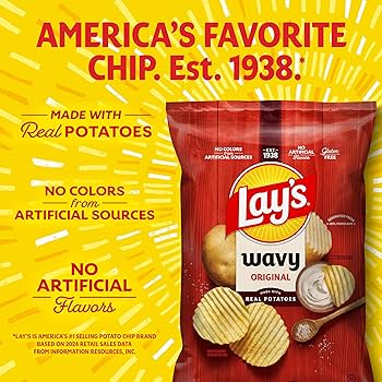 Amazon.com: Lay's Potato Chips, Wavy, 13 Oz