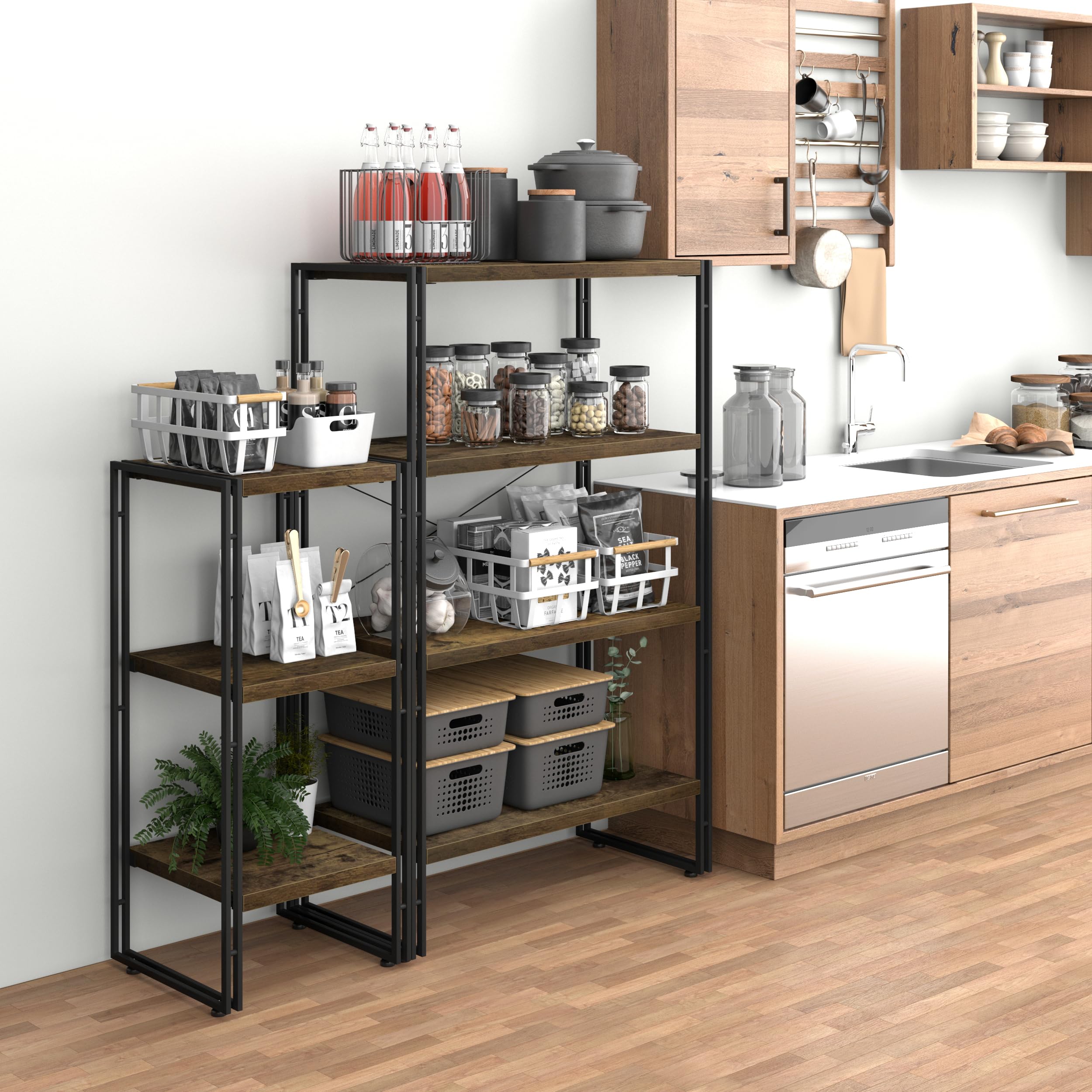 Amazon｜インテリア共和国 オープンシェルフ おしゃれ ラック 本棚