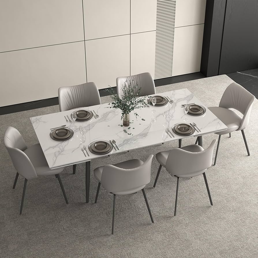 LumivoxNest Modern Extendable Dining Table for 4-10 People, 159