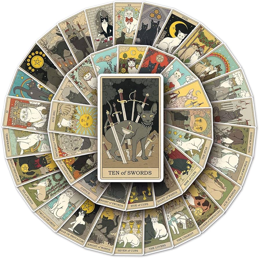 Amazon.co.jp: [AZAASU] 猫タロット 78枚 タロットカード 占いデッキ