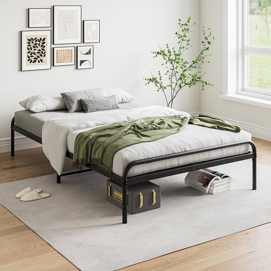 Amazon.co.jp: FOUBAM メタルプラットフォームベッドフレーム、金属鉄