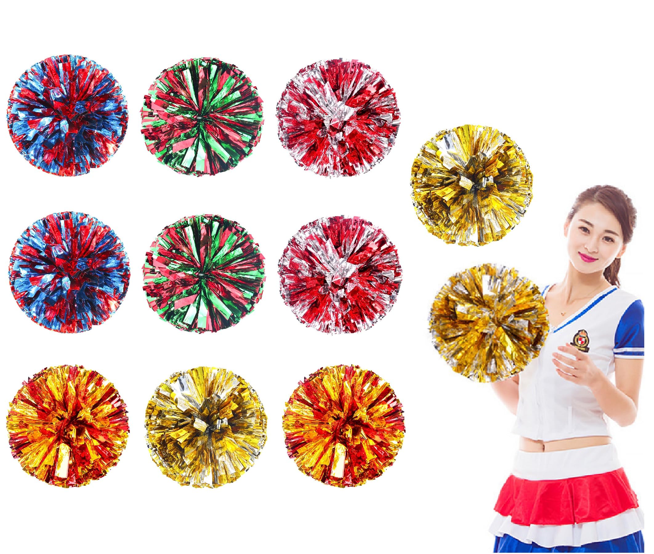 Amazon.co.jp: siawadeky ポンポン チア 10個セット ハンドフリー