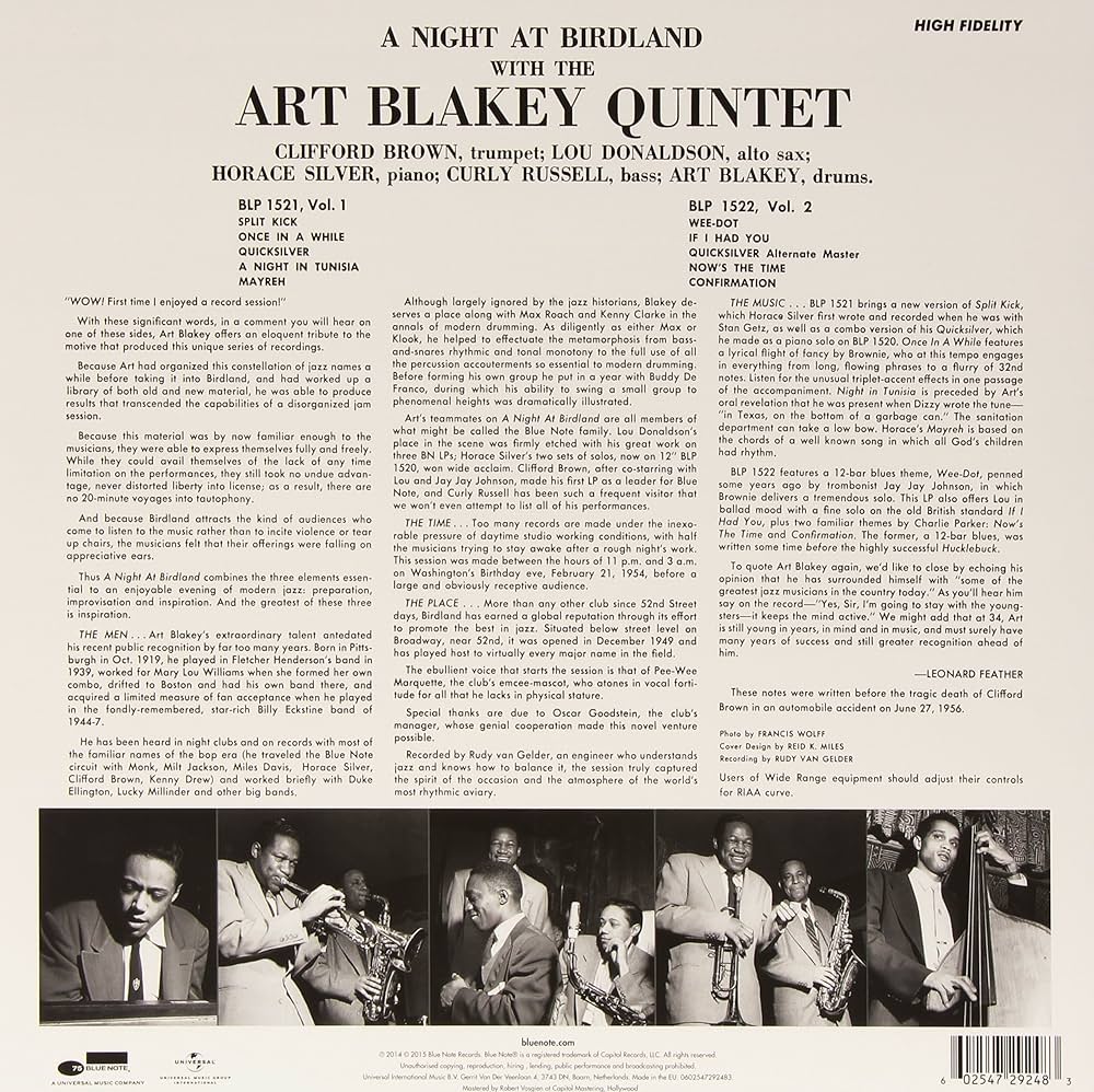 Night At Birdland Vol.2 (Vinyl): BLAKEY,ART QUINTET: Amazon.ca: Music