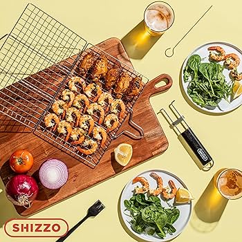 Amazon.com: SHIZZO Shallow Grill Basket Set, Grilling Accessories