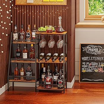 Amazon｜ホームバー、ワインラック、自立式フロア用万能酒スタンド