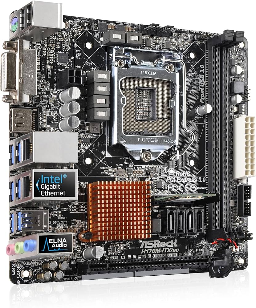 Amazon | ASRock H170M-ITX/ac MiniITXマザーボード MB3490 H170M-ITX