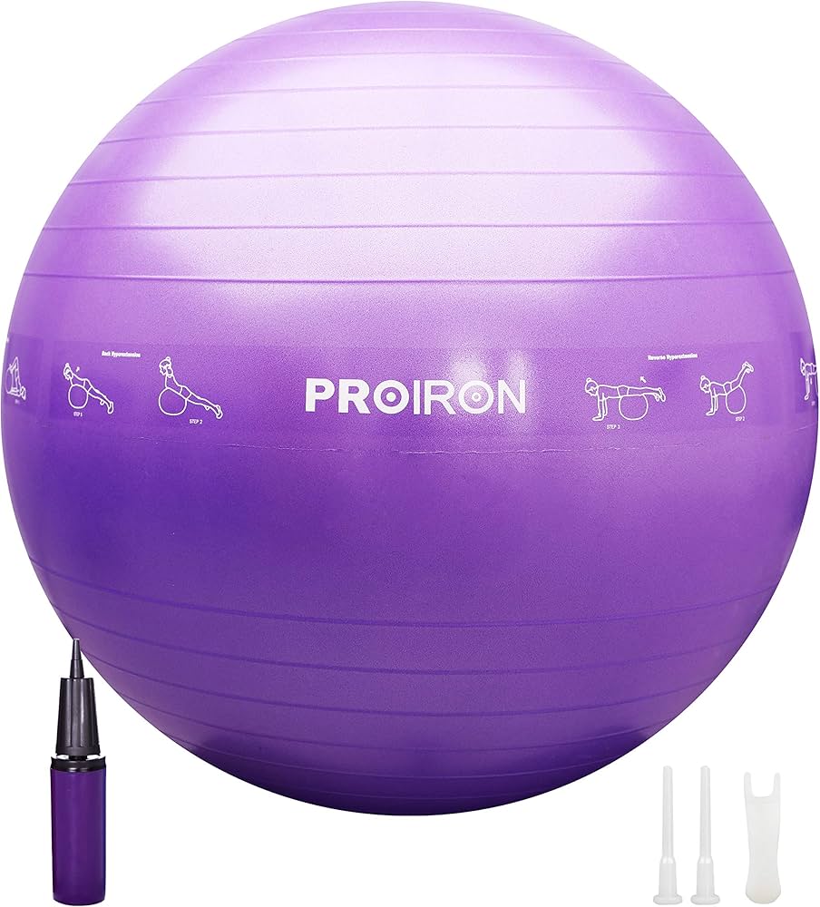 Amazon | PROIRON バランスボール 55cm ポーズ付き ライトブルー