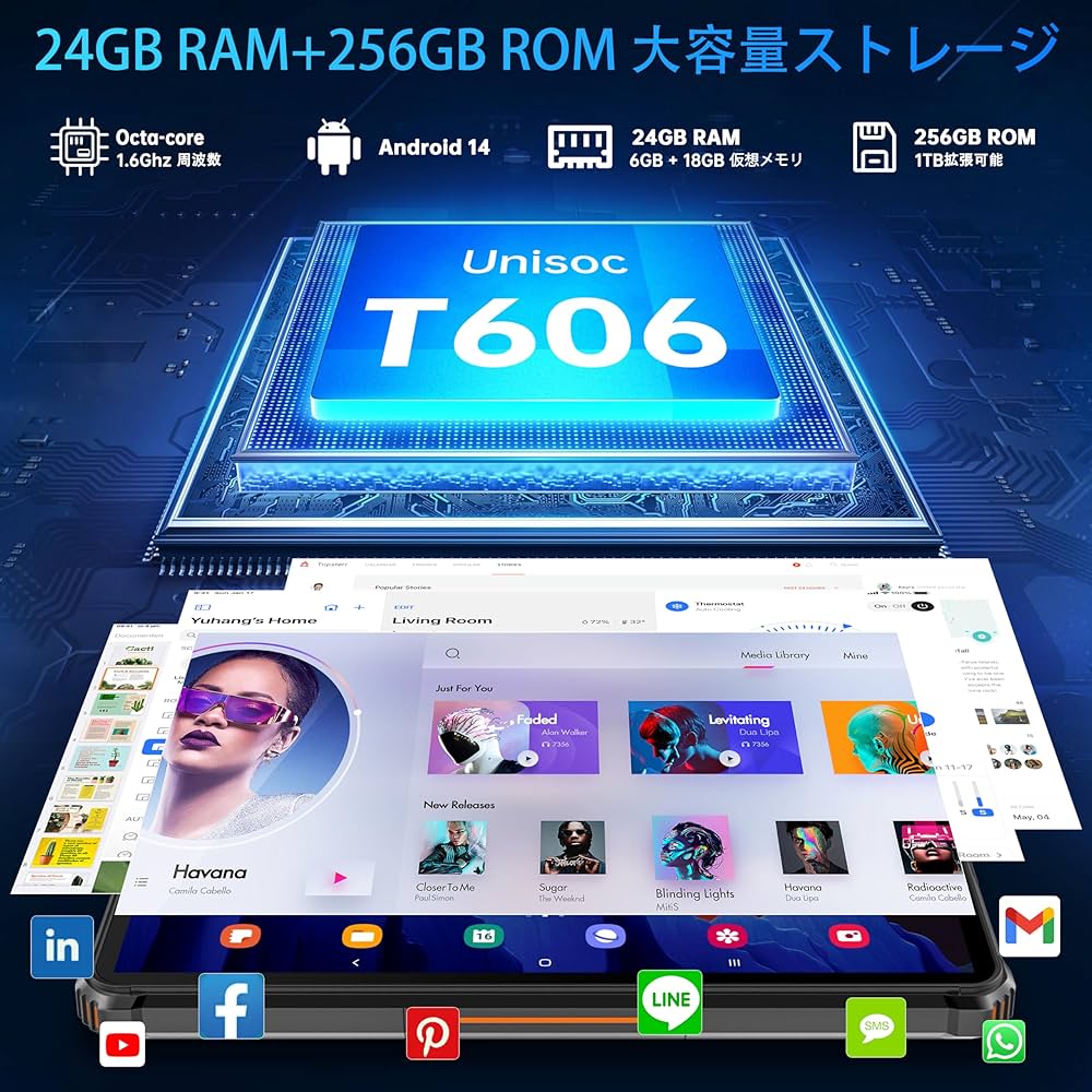 Amazon.co.jp: OUKITEL RT9 Android14 防水タブレット 10.1インチ 防水