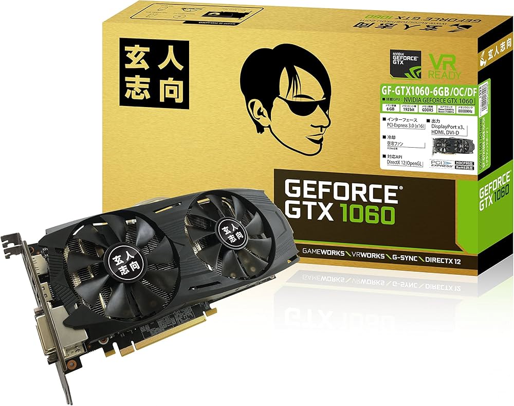 Amazon | 玄人志向 ビデオカードGEFORCE GTX 1060搭載 GF-GTX1060-6GB