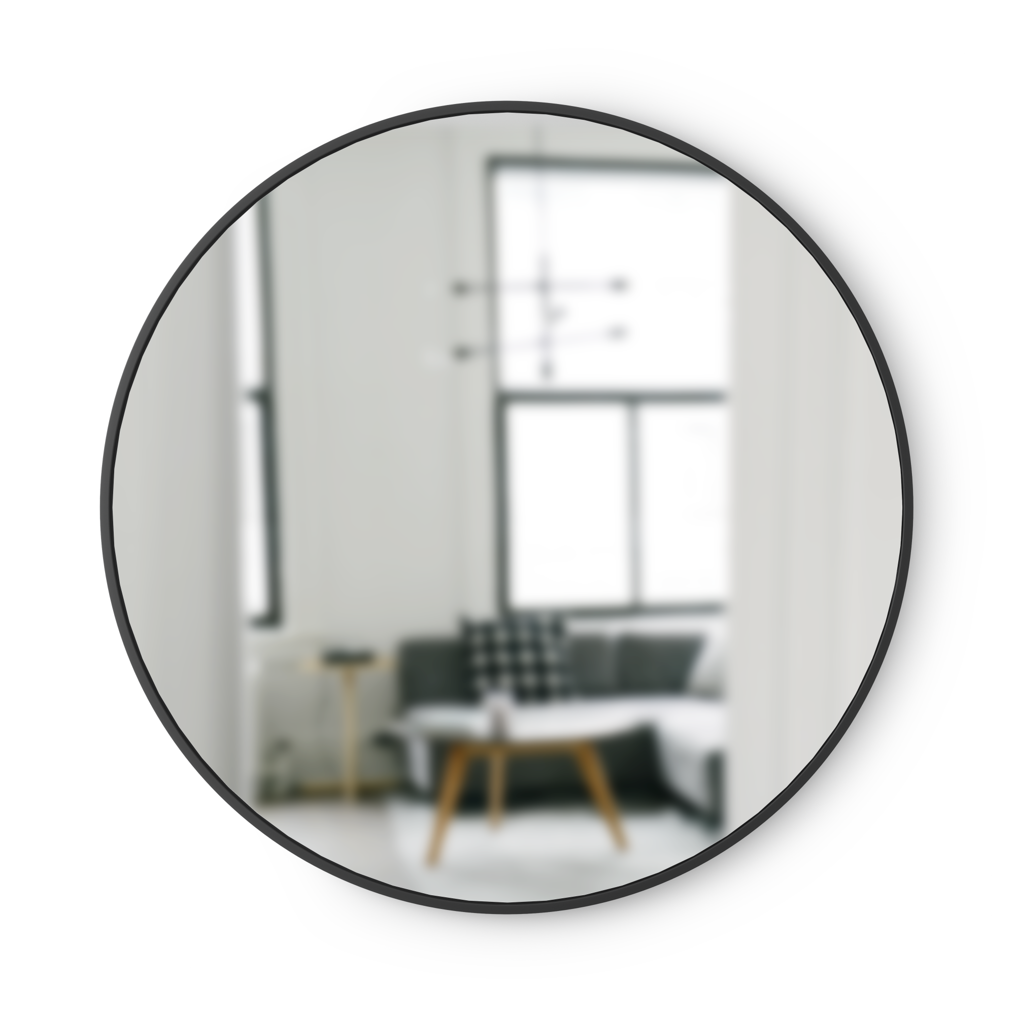 Amazon.com: Umbra Hub Round Wall Mirror with Rubber Frame, Modern