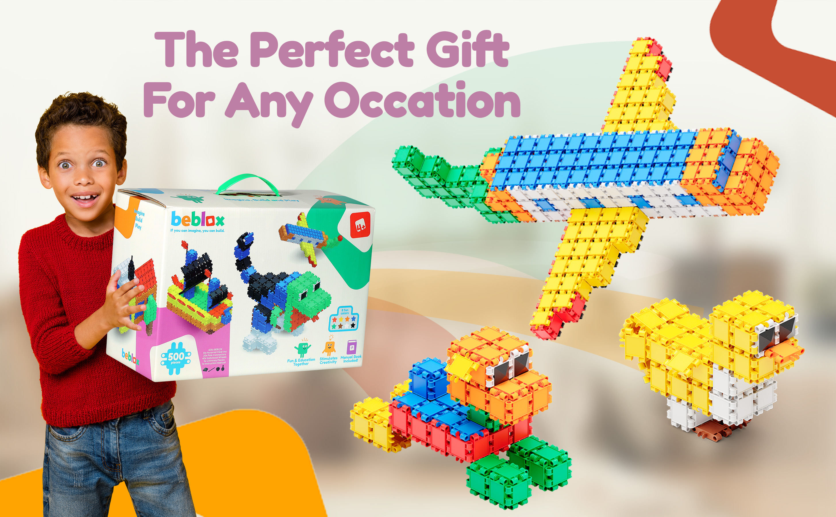 Amazon.com: Beblox Building Blocks for Kids - 250-Piece Connecting
