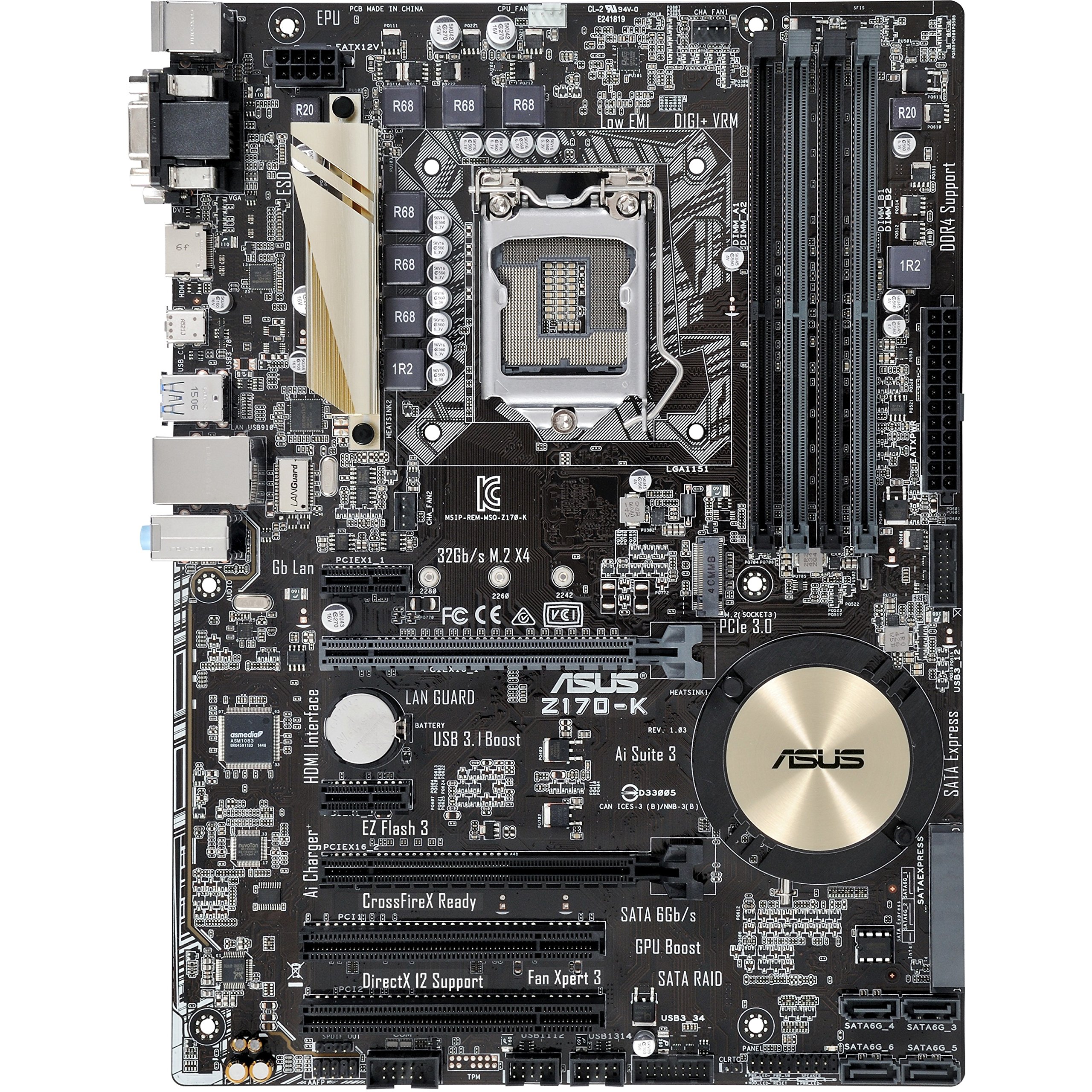 Amazon | ASUSTeK Intel Z170搭載 マザーボード LGA1151対応 Z170-K