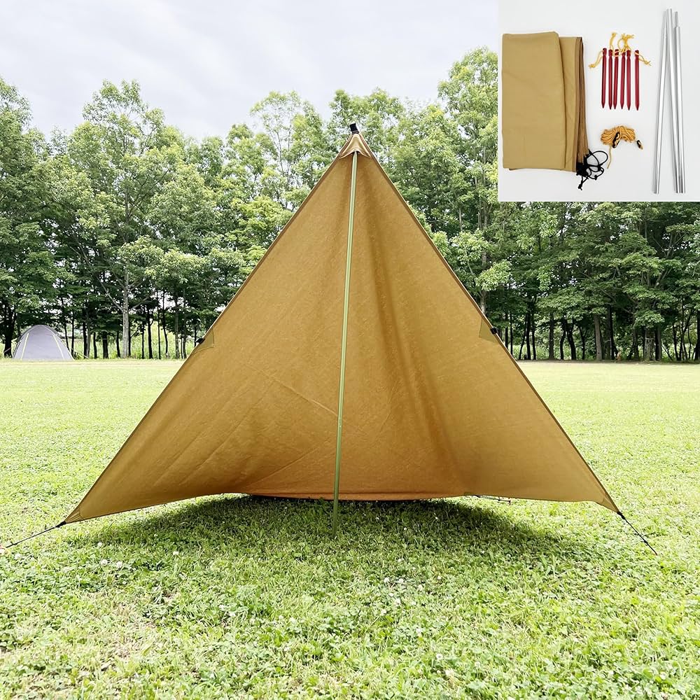 Amazon | courage三角テント型焚き火陣幕【コンパクト収納 軽量