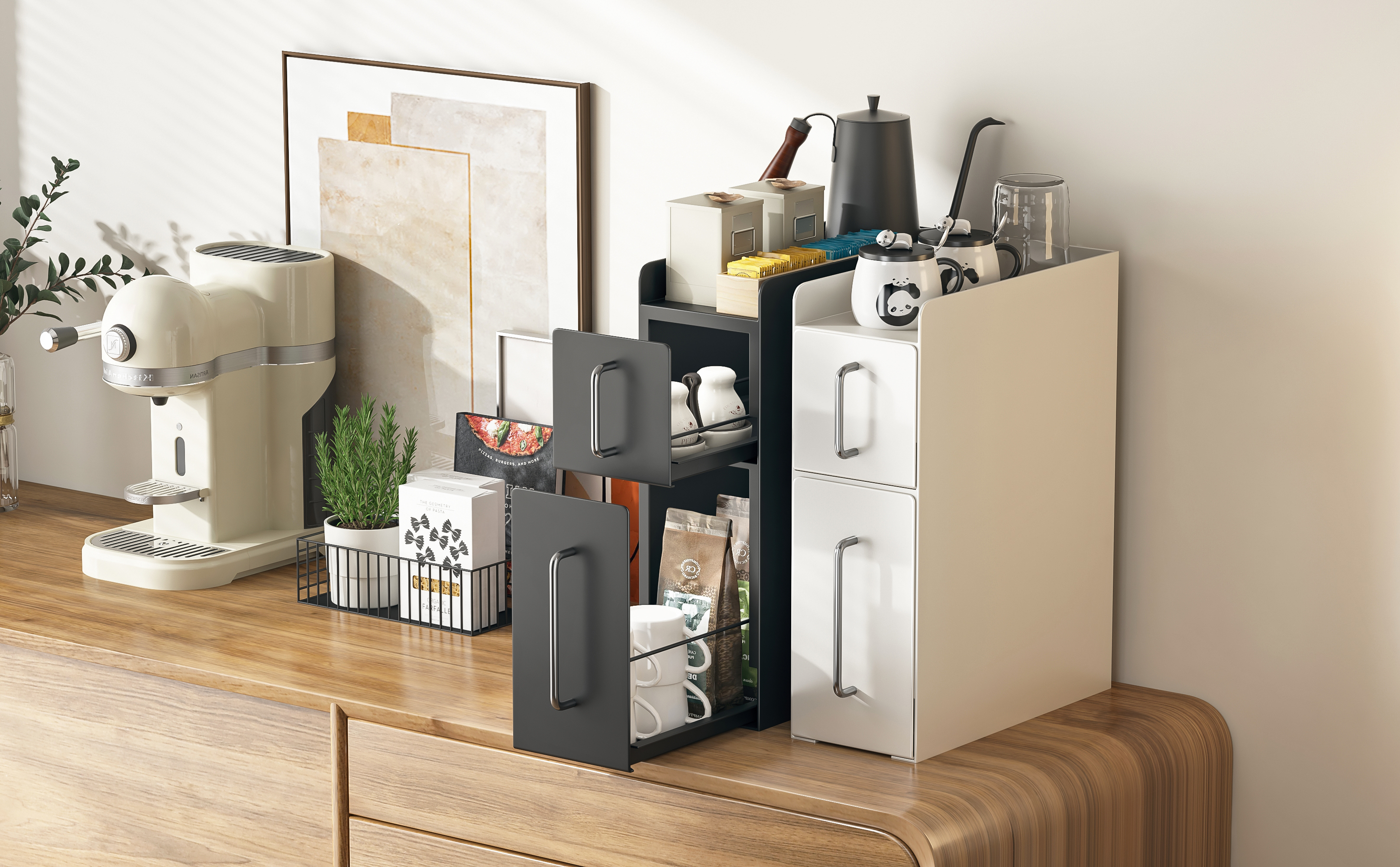 Amazon｜Goodraio 隠せる調味料ラック 2段 調味料ラック台所用 大容量