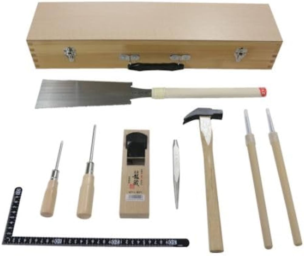 Amazon.co.jp: 角利産業 大工道具セット DKー10SY 4855 : DIY・工具