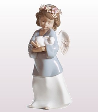 Amazon.co.jp: Lladro リヤドロ 6856 天使の宝物 うさぎを抱いた少女
