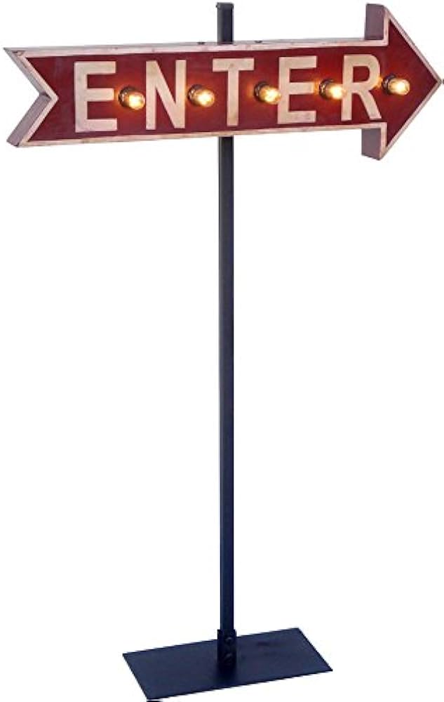 Amazon | アメリカンサイン「アローサインウィズライト」ENTER（入り口