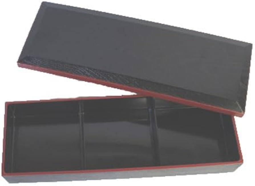 Amazon | 松花堂 弁当 三つ仕切り箱(蓋付) 黒(お皿は別売り) | 絵器