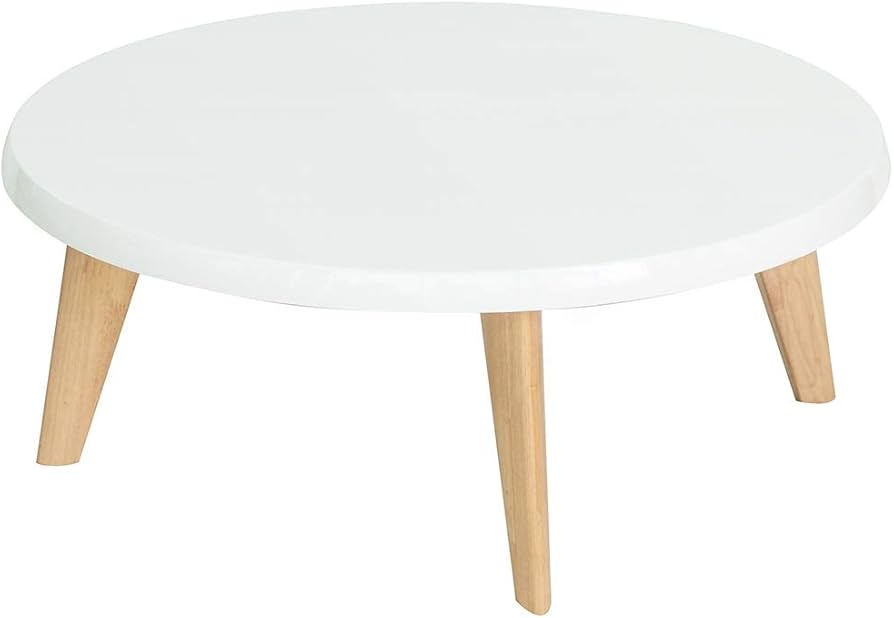 Amazon.co.jp: tac INTERIOR 円形ローテーブル 幅90 木製 アジャスター