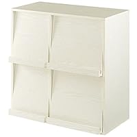 Amazon｜ぼん家具 ディスプレイラック 本棚 フラップ扉 4扉 大容量 幅