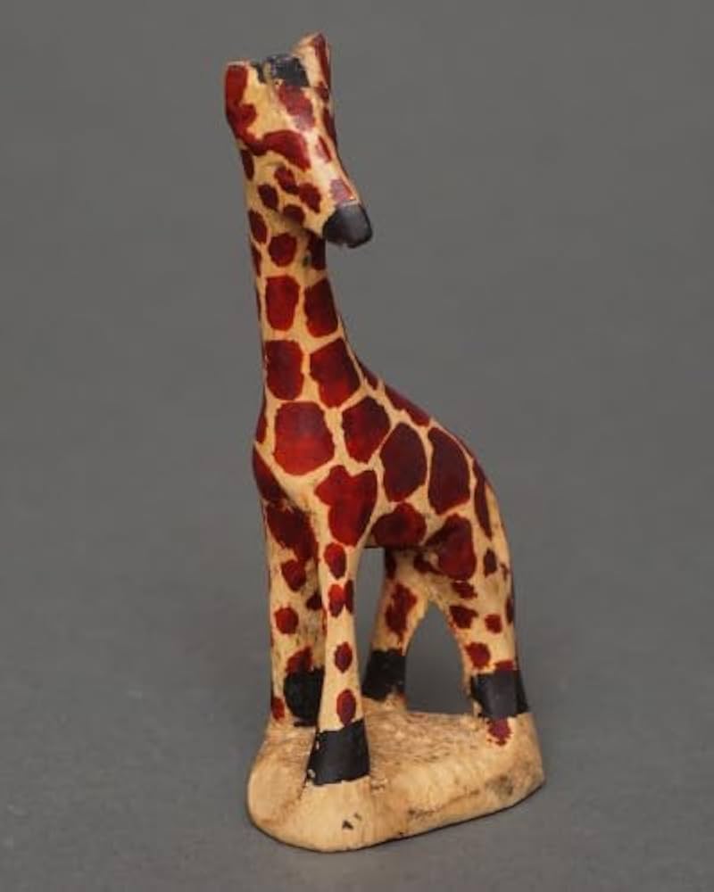 Amazon.co.jp: アフリカ ケニア 木彫り キリン Sサイズ アフリカ雑貨