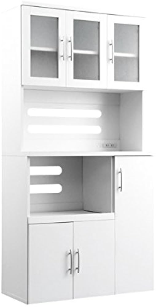 Amazon | ホワイト食器棚【パスタキッチンボード】（幅90cm×高さ180cm