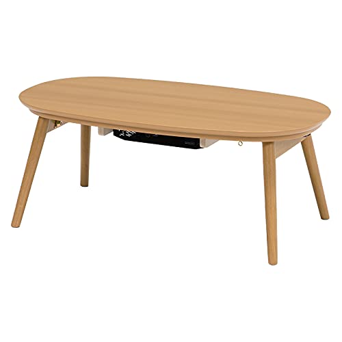 Amazon.co.jp : こたつテーブル 折れ脚 幅90cm 楕円形 (ナチュラル