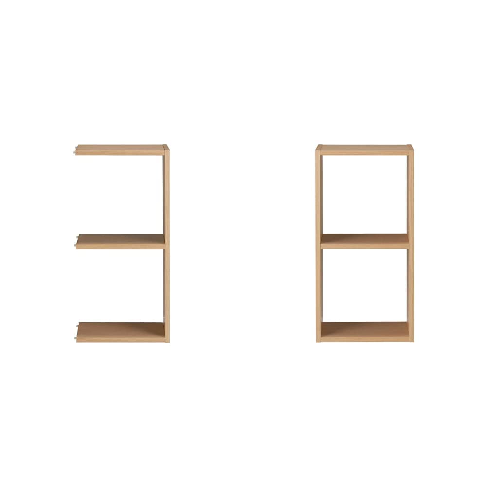 Amazon｜無印良品 スタッキングシェルフ・2段+追加2段 オーク材