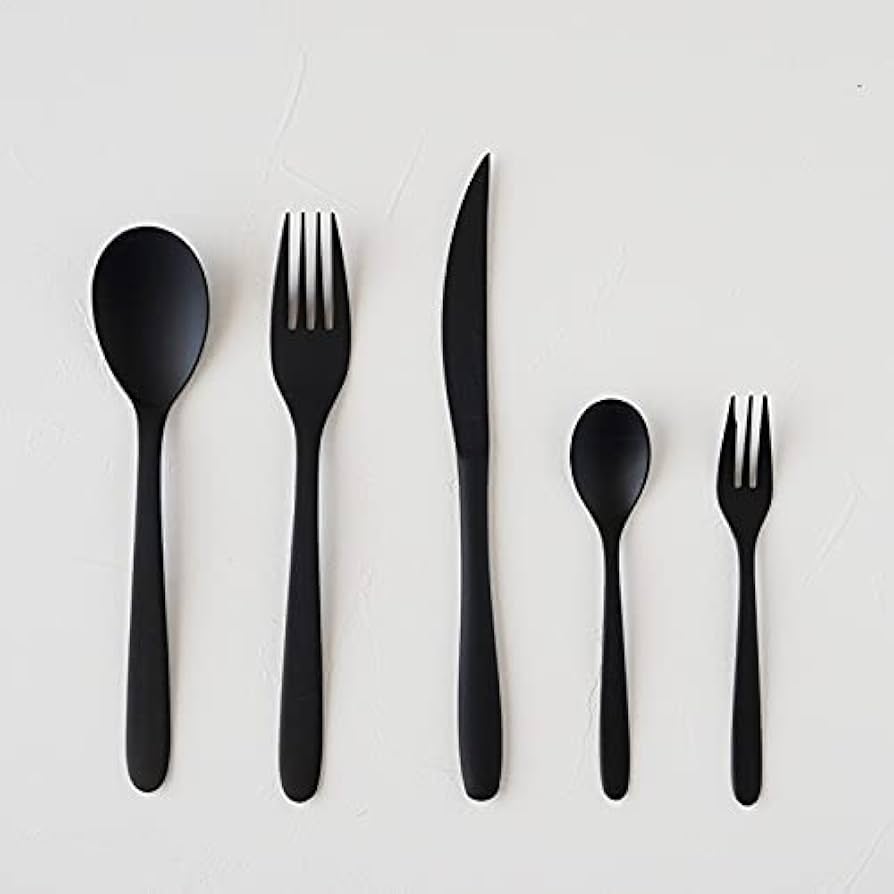 Amazon | カトラリー 5点セット マットブラック 日本製 燕 18-8