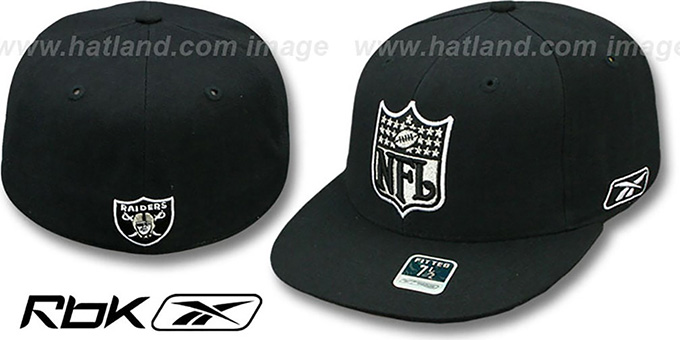 Oakland Raiders NFL-SHIELD Black Fitted Hat by Reebok