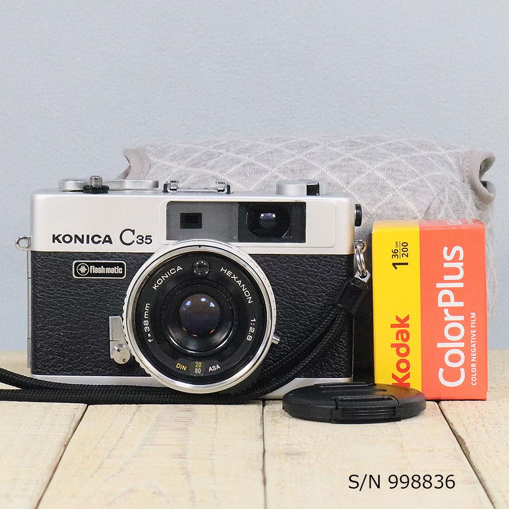 中古】【送料無料】【保証付 】KONICA C35 Flashmatic S/N 250649